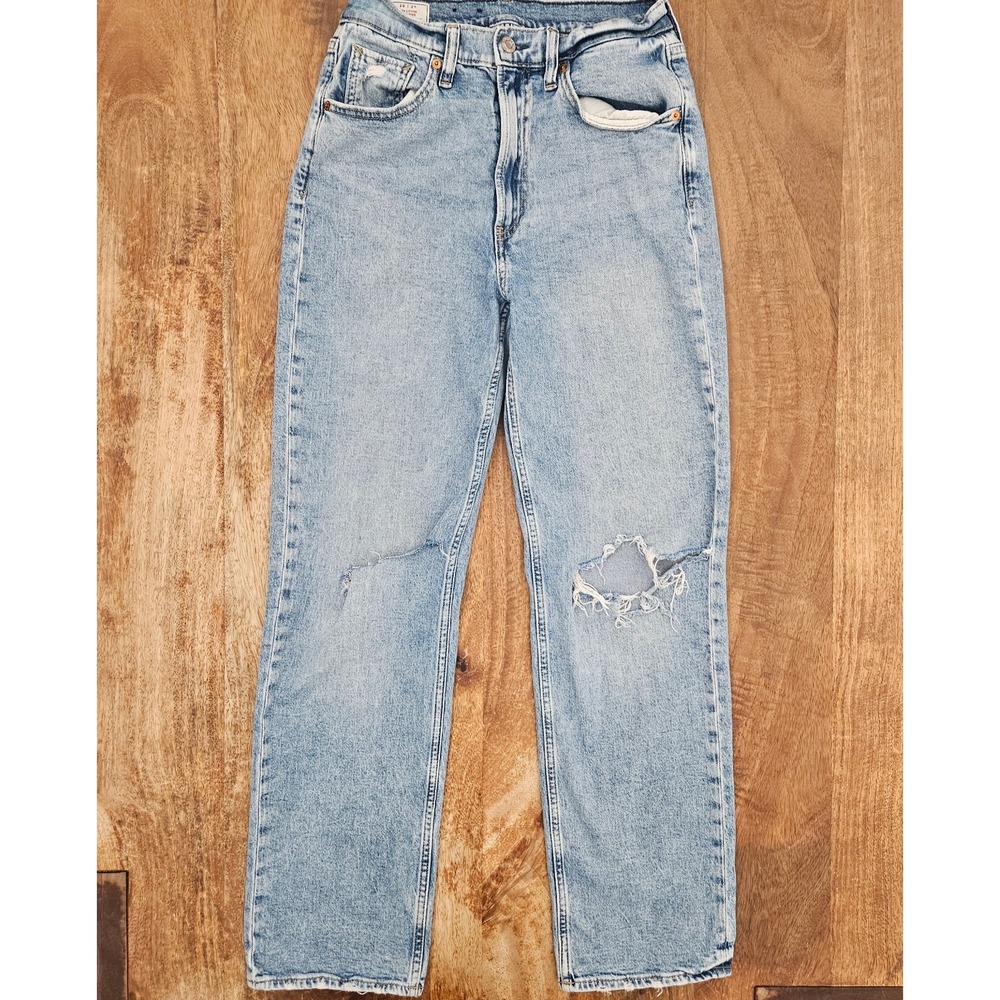 Gap 90s Loose High Rise Pants Womens 2R Blue Denim Distressed Jeans